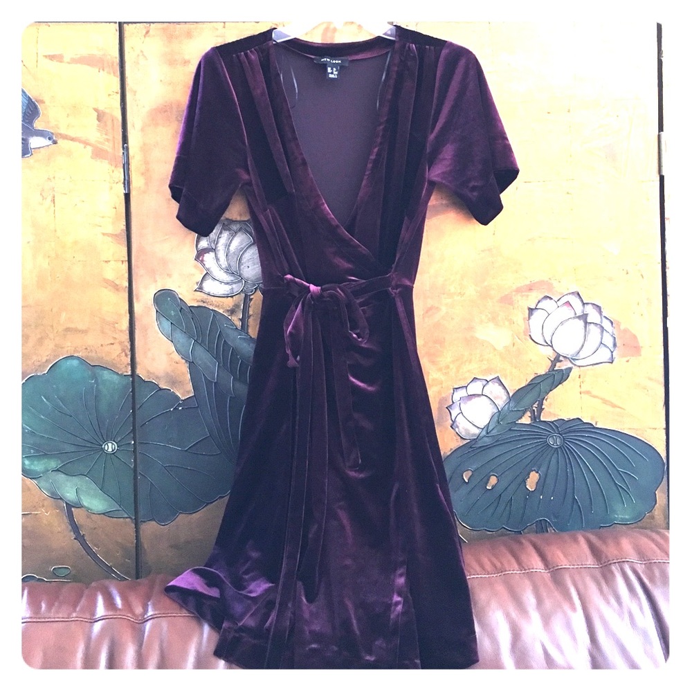 ASOS New Look Velvet Wrap Dress